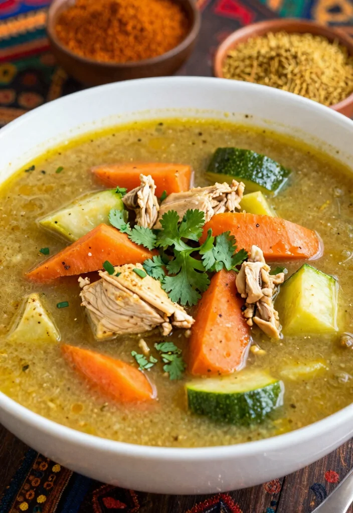 19 Chicken Vegetable Soup Recipes Packed with Nutrition - 11. Moroccan-Spiced Chicken Vegetable Soup 1