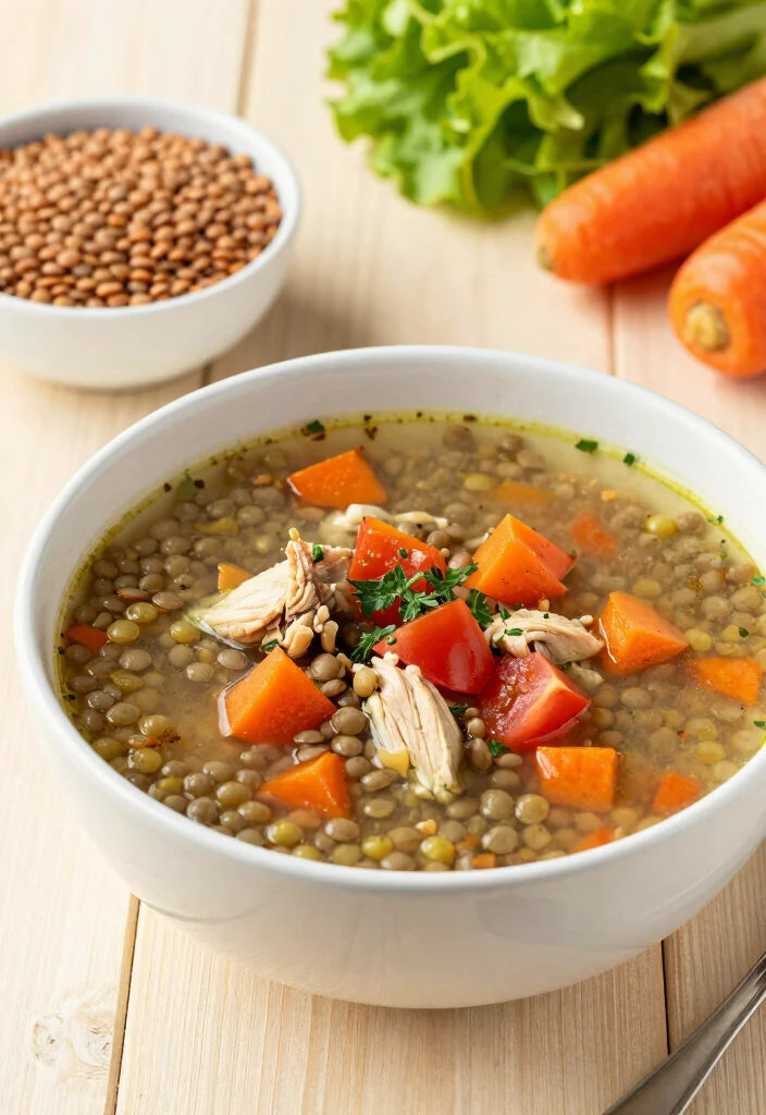 19 Chicken Vegetable Soup Recipes Packed with Nutrition - 12. Chicken Vegetable Soup with Lentils 1