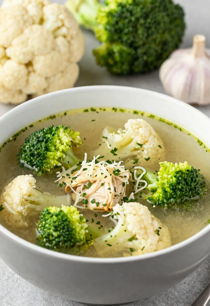 19 Chicken Vegetable Soup Recipes Packed with Nutrition - 13. Chicken Vegetable Soup with Broccoli and Cauliflower 1