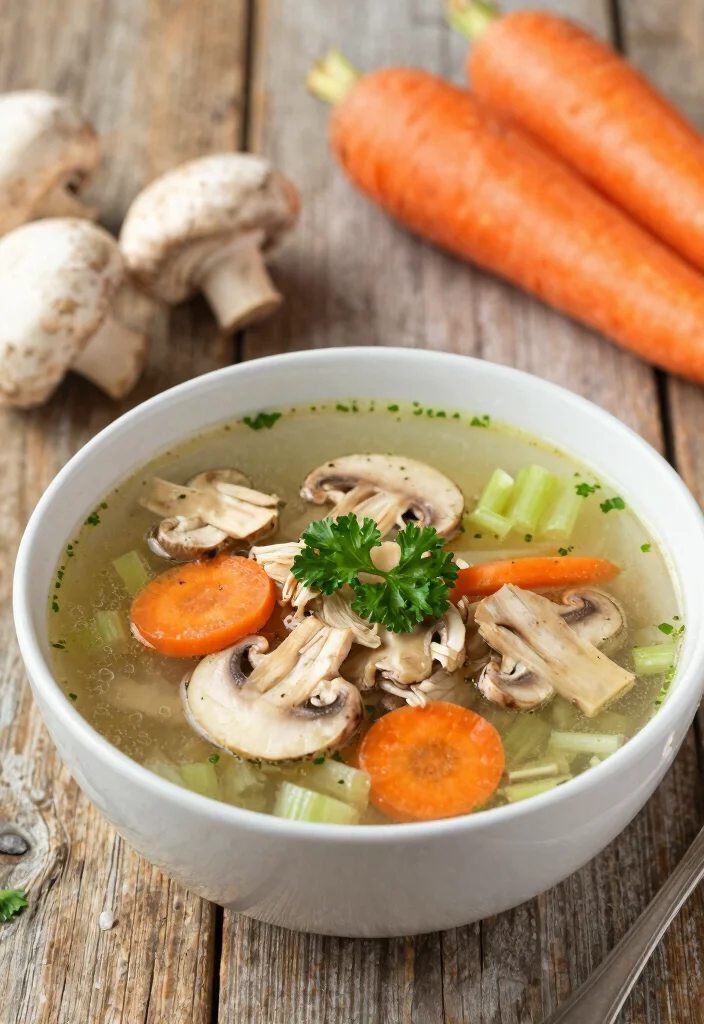 19 Chicken Vegetable Soup Recipes Packed with Nutrition - 16. Chicken Vegetable Soup with Mushrooms 1