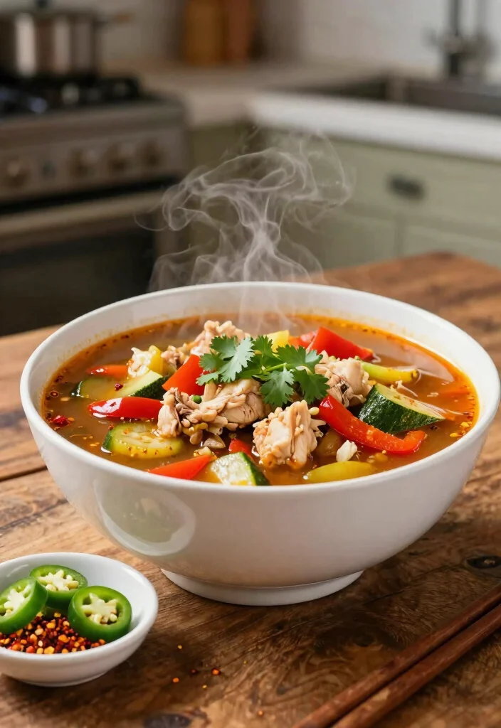 19 Chicken Vegetable Soup Recipes Packed with Nutrition - 3. Spicy Chicken and Vegetable Soup 1