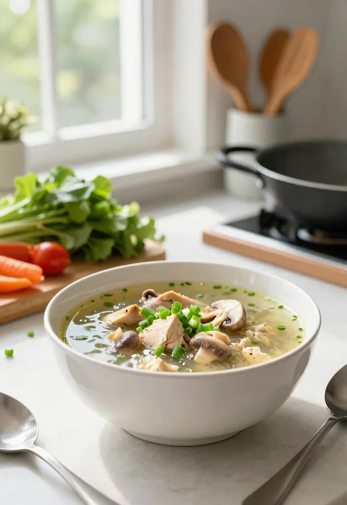 19 Cream of Mushroom Soup Recipes with Chicken for Easy Dinners - 2. Healthy Chicken and Mushroom Soup 1