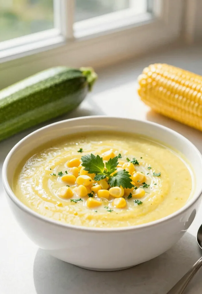 19 Healthy Veggie Soup Recipes for Clean Eating - 14. Sweet Corn and Zucchini Soup 1
