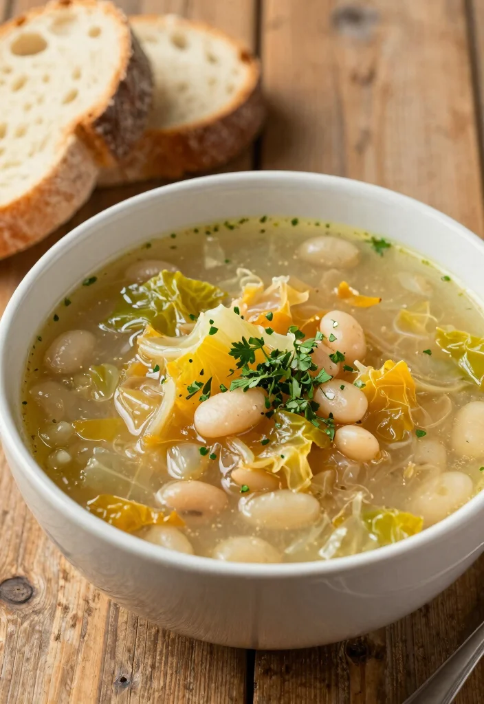 19 Healthy Veggie Soup Recipes for Clean Eating - 18. Cabbage and White Bean Soup 1