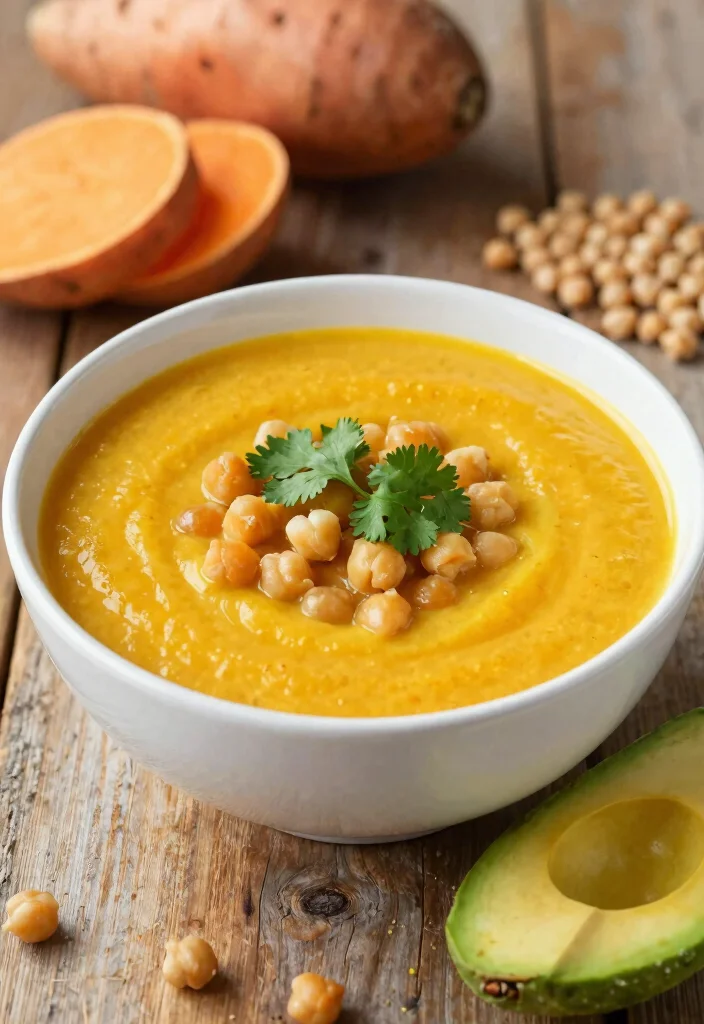 19 Healthy Veggie Soup Recipes for Clean Eating - 3. Spicy Chickpea and Sweet Potato Soup 1