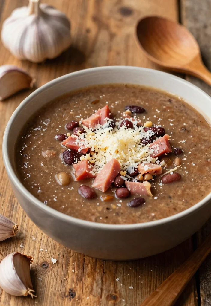 19 Instant Pot Ham and Bean Soup Recipes for Busy Days - 12. Garlic and Parmesan Ham and Bean Soup 1