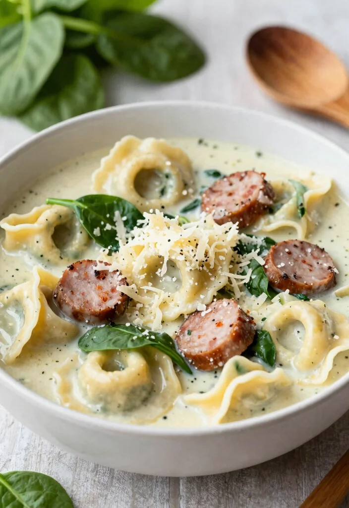 19 Italian Sausage Tortellini Soup Recipes for Comfort Dinners - 1. Classic Creamy Italian Sausage Tortellini Soup 1
