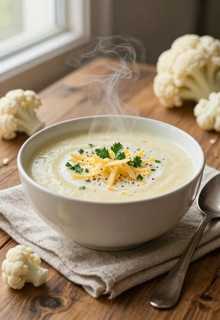 19 Low Carb Keto Soup Recipes That Keep You Full - 1. Creamy Cauliflower and Cheese Soup 1