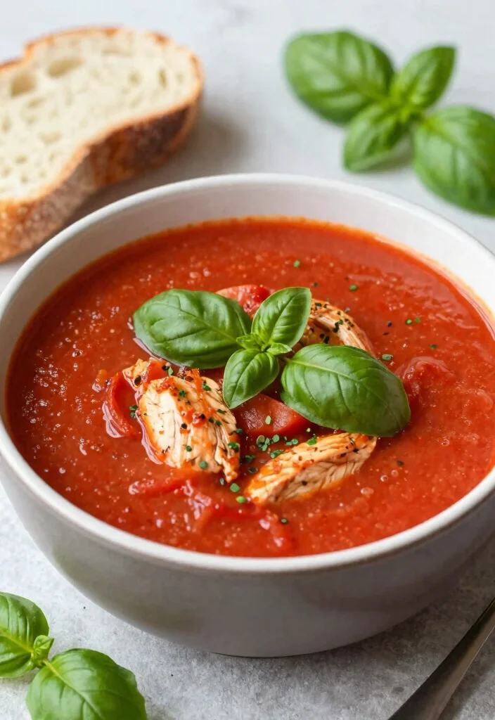 19 Mexican Chicken Soup Recipes with Bold and Spicy Flavors - 10. Tomato Basil Chicken Soup 1