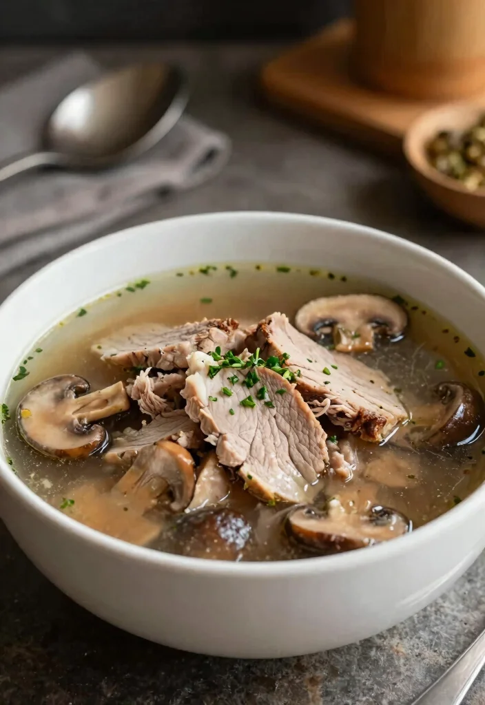 19 Pork Soup Recipes That Are Hearty and Satisfying - 5. Pork and Mushroom Soup 1