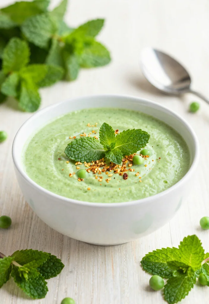 19 Protein Soup Recipes for Filling and Nourishing Meals - 10. Green Pea and Mint Soup 1