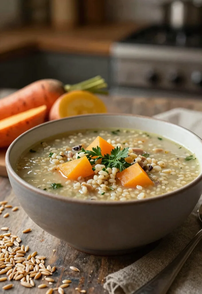 19 Protein Soup Recipes for Filling and Nourishing Meals - 11. Root Vegetable and Barley Soup 1