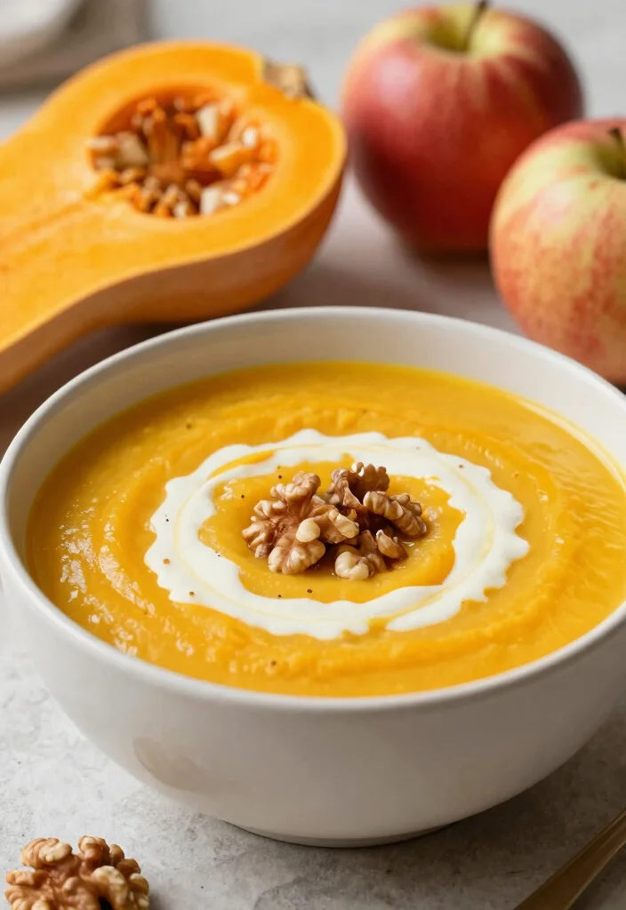 19 Protein Soup Recipes for Filling and Nourishing Meals - 15. Butternut Squash and Apple Soup 1