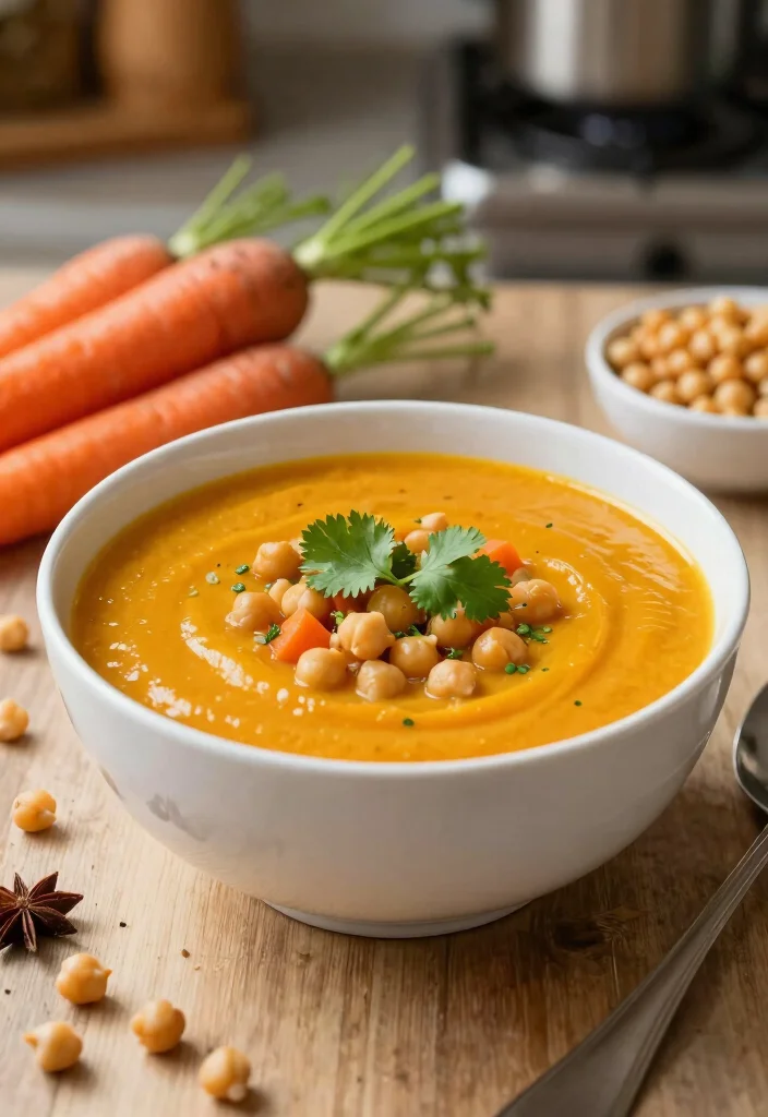 19 Protein Soup Recipes for Filling and Nourishing Meals - 6. Moroccan-Spiced Carrot and Chickpea Soup 1