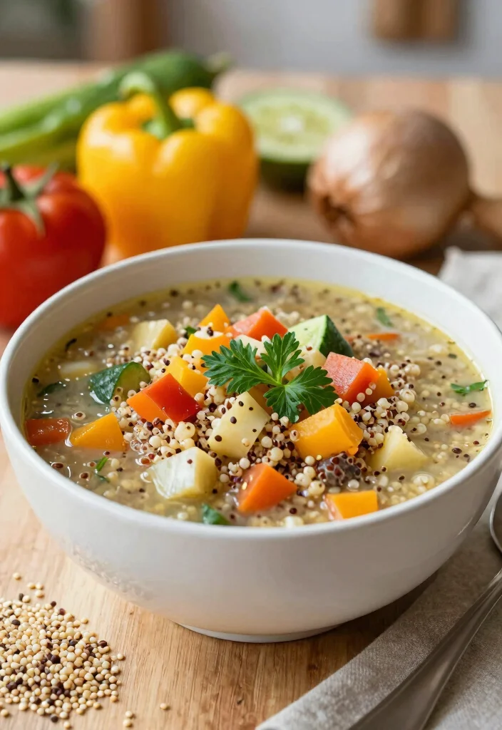 19 Protein Soup Recipes for Filling and Nourishing Meals - 8. Vegetable and Quinoa Soup 1