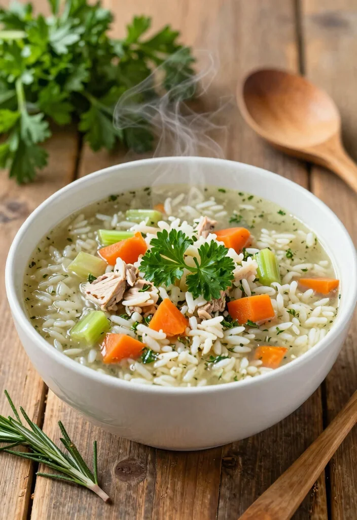 19 Turkey Rice Soup Recipes Perfect for Leftovers - 3. Herb-Infused Turkey Rice Soup 1