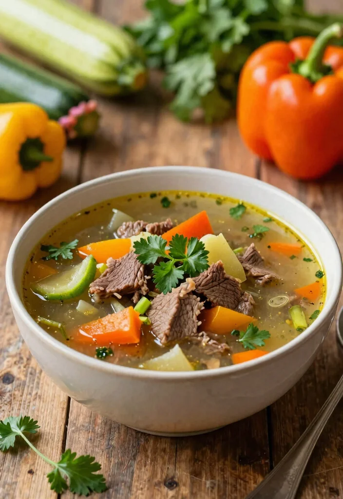19 Vegetable Beef Soup Recipes Loaded with Hearty Veggies - 10. Garden Fresh Vegetable Beef Soup 1
