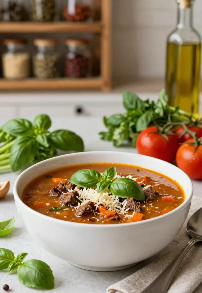 19 Vegetable Beef Soup Recipes Loaded with Hearty Veggies - 2. Italian Vegetable Beef Soup 1
