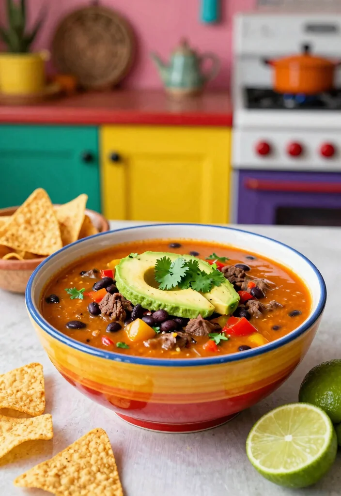 19 Vegetable Beef Soup Recipes Loaded with Hearty Veggies - 3. Tex-Mex Beef Vegetable Soup 1
