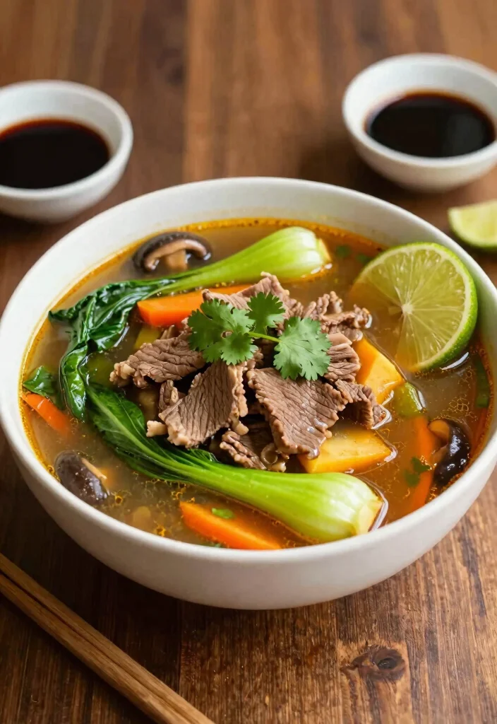 19 Vegetable Beef Soup Recipes Loaded with Hearty Veggies - 5. Asian-Inspired Beef Vegetable Soup 1