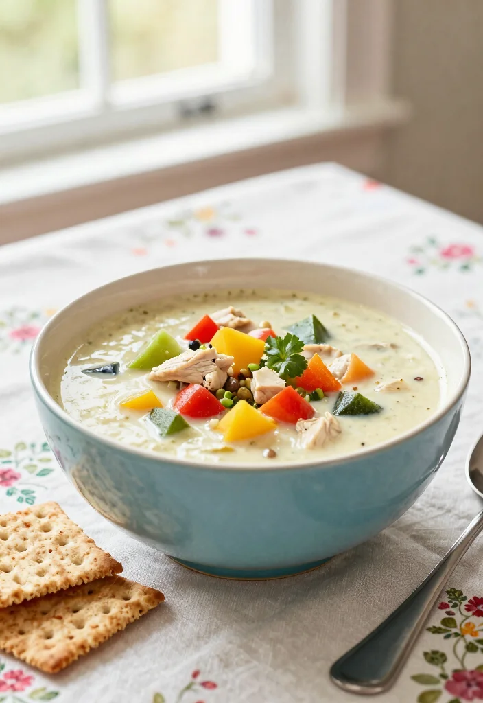 20 Cream of Chicken Soup Recipes Perfect for Cozy Dinners - 10. Creamy Chicken and Vegetable Soup 1