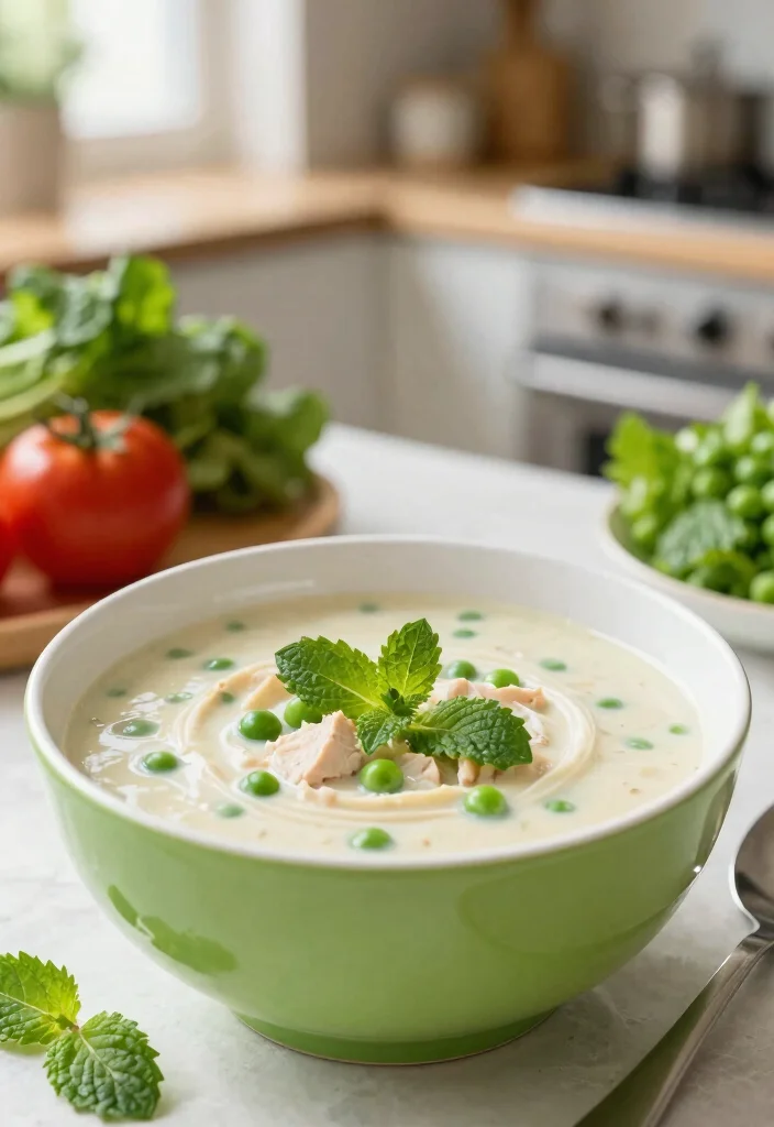 20 Cream of Chicken Soup Recipes Perfect for Cozy Dinners - 20. Cream of Chicken and Pea Soup 1
