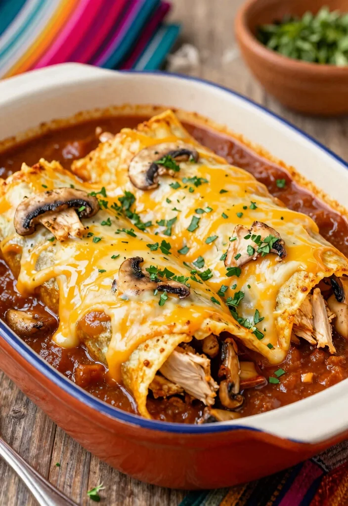 20 Delicious Recipes Using Cream of Mushroom Soup for Easy Dinners - 15. Mushroom and Chicken Enchiladas 1