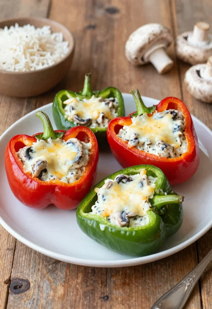 20 Delicious Recipes Using Cream of Mushroom Soup for Easy Dinners - 16. Creamy Mushroom Stuffed Peppers 1
