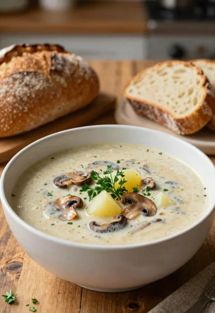 20 Delicious Recipes Using Cream of Mushroom Soup for Easy Dinners - 20. Creamy Mushroom and Potato Soup 1