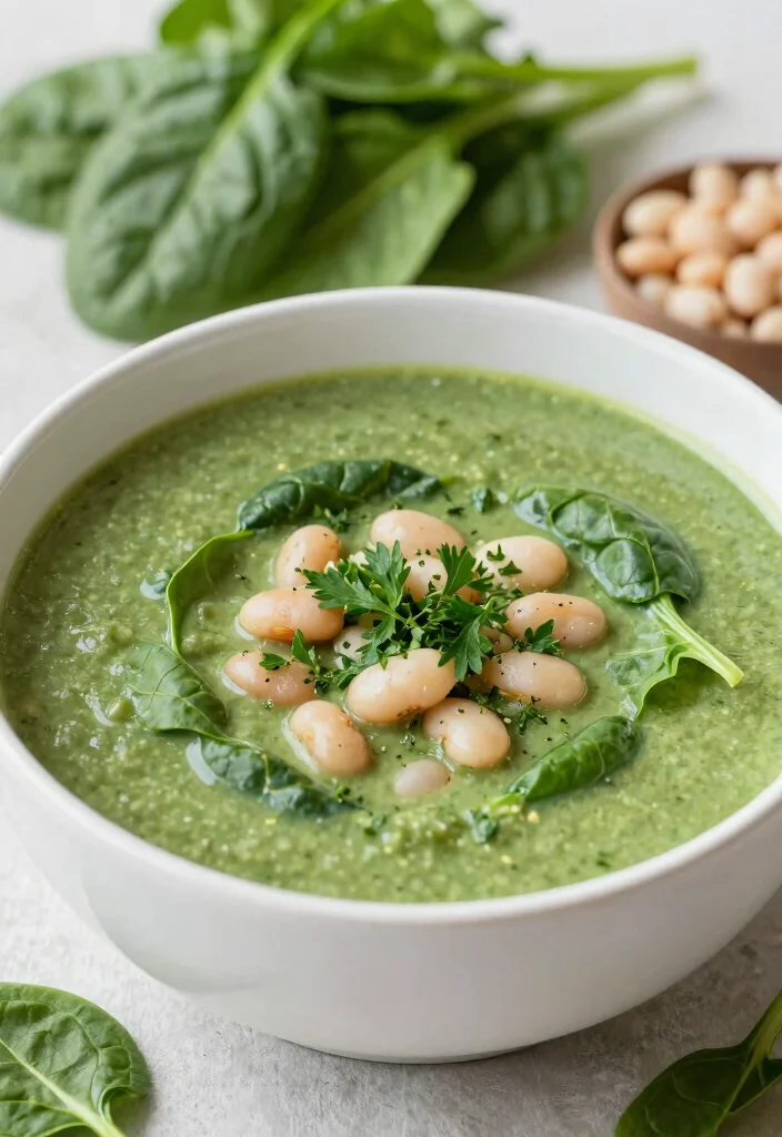 20 Healthy Soup Recipes for Clean Eating - 18. Spinach and White Bean Soup 1