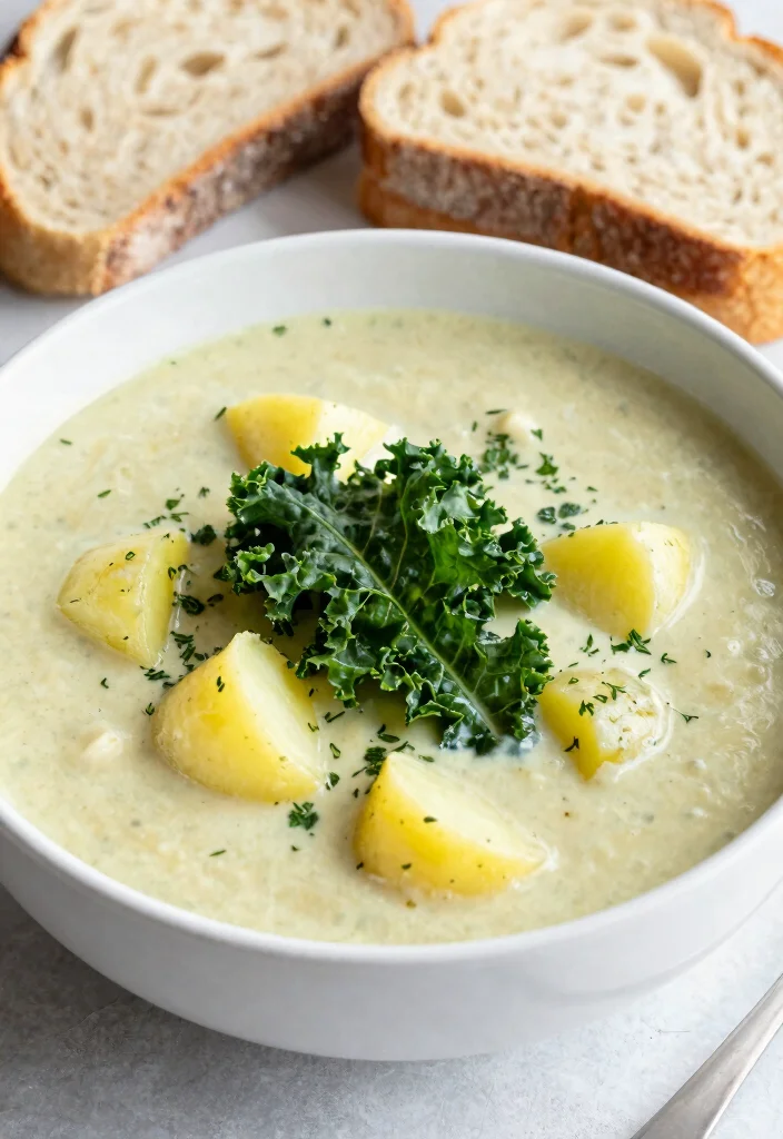 20 Potato Soup Recipes That Are Thick and Comforting - 14. Potato and Kale Soup 1