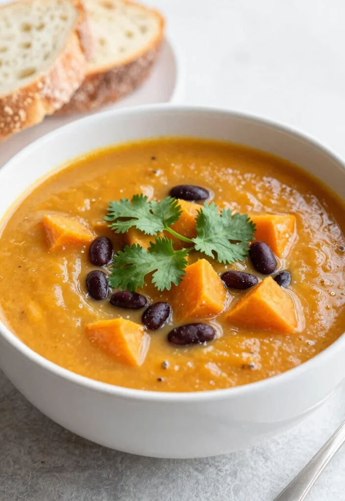 20 Potato Soup Recipes That Are Thick and Comforting - 19. Sweet Potato and Black Bean Soup 1