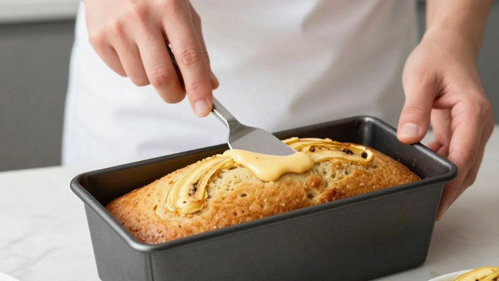 Banana Bread Recipe with Chocolate Chips (Classic & Moist) - Step 6: Pour Batter into Pan 1