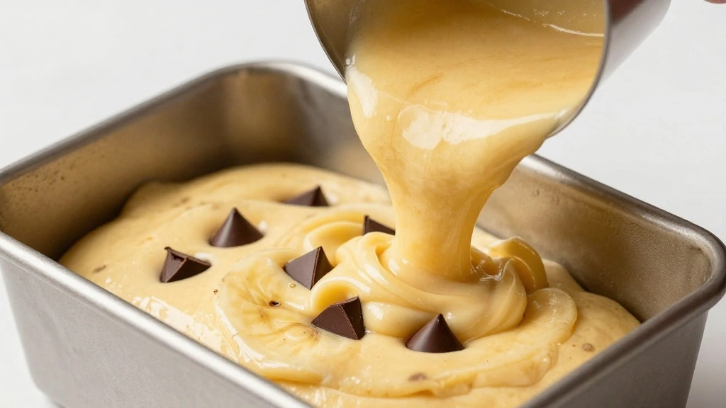 Banana Chocolate Chip Bread Recipe (Soft & Moist) - Step 6: Pour Batter into Loaf Pan 1