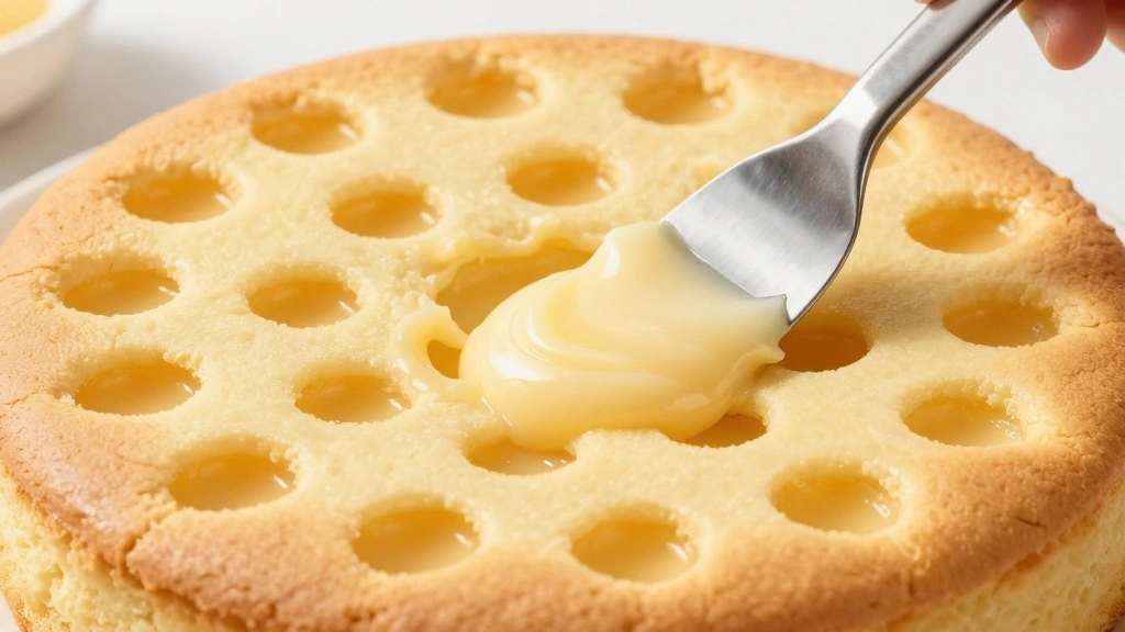 Banana Poke Cake (With Vanilla Pudding) - Step 6: Poke and Fill the Cake 1