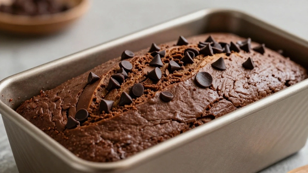 Chocolate Banana Bread Recipe (Rich & Fudgy) - Step 8: Pour Batter into Pan 1