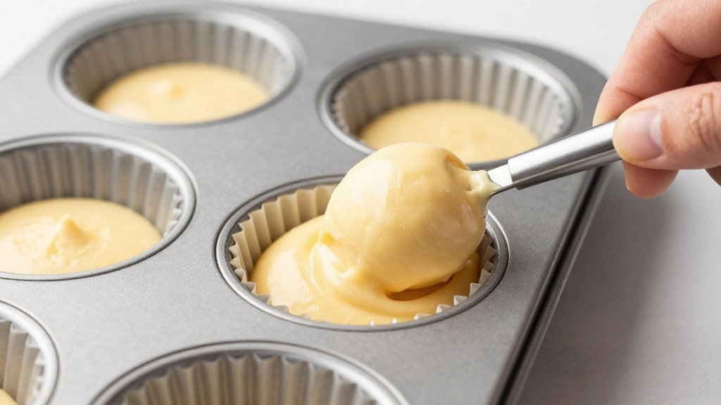 Chocolate Chip Banana Bread Muffins (Bakery-Style) - Step 7: Fill Muffin Tin 1