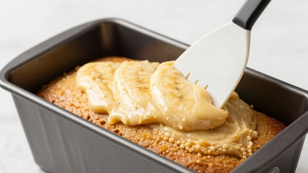 Easy Banana Nut Bread Recipe (Classic & Cozy) - Step 9: Pour Batter into Pan 1