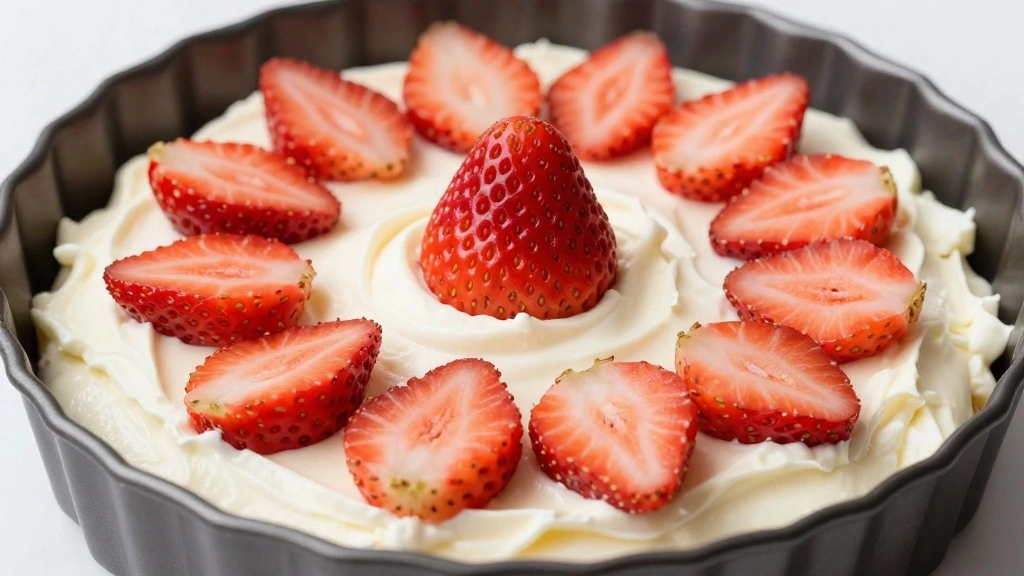 No-Bake Banana Split Cake (Easy Summer Dessert) - Step 6: Top with Strawberries 1