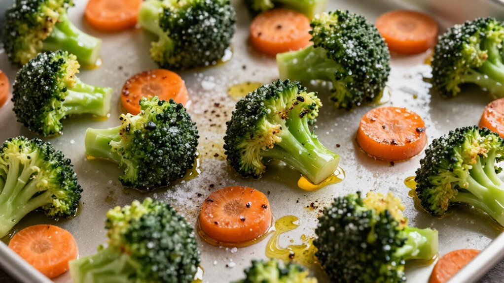 frozen vegetables oil single layer spread