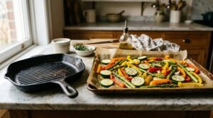oven grill vegetables with roasting