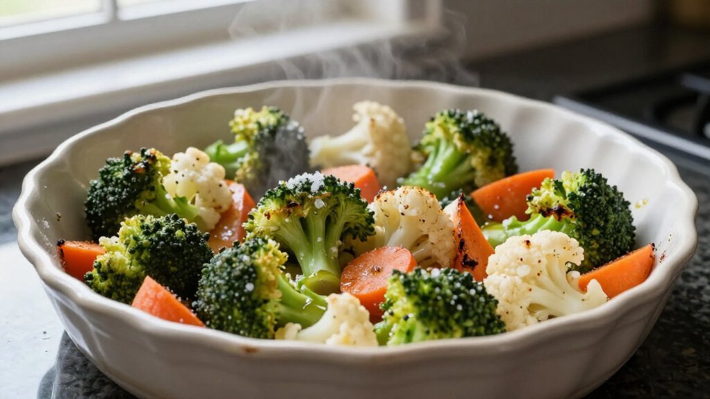 roast frozen vegetables on high heat