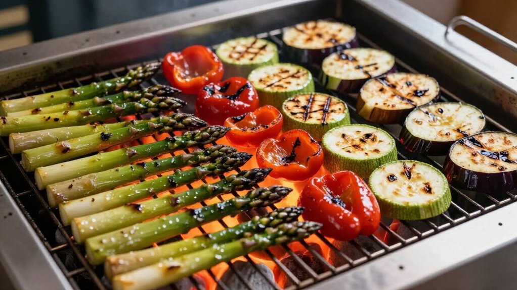 two zone grill for vegetables